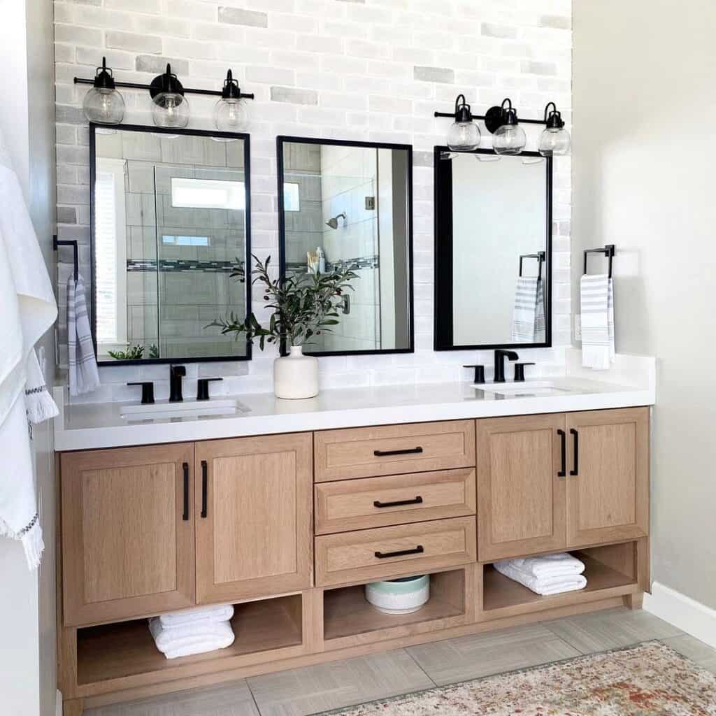 farmhouse bathroom mirror