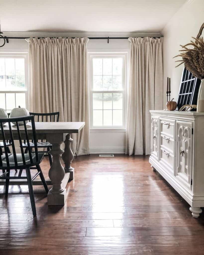 Farmhouse Dining Room Curtains