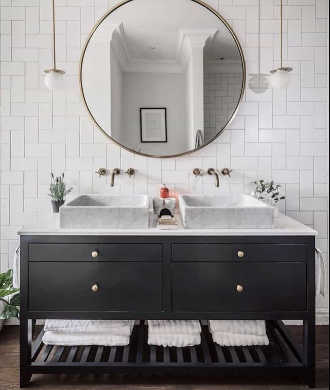 30 Black Bathroom Vanity Designs that Will Make a Statement