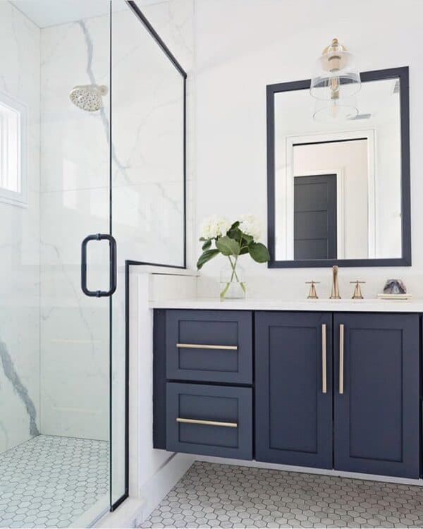 26 Navy Blue Bathroom Vanity Ideas to Give Your Restroom a Royal Makeover