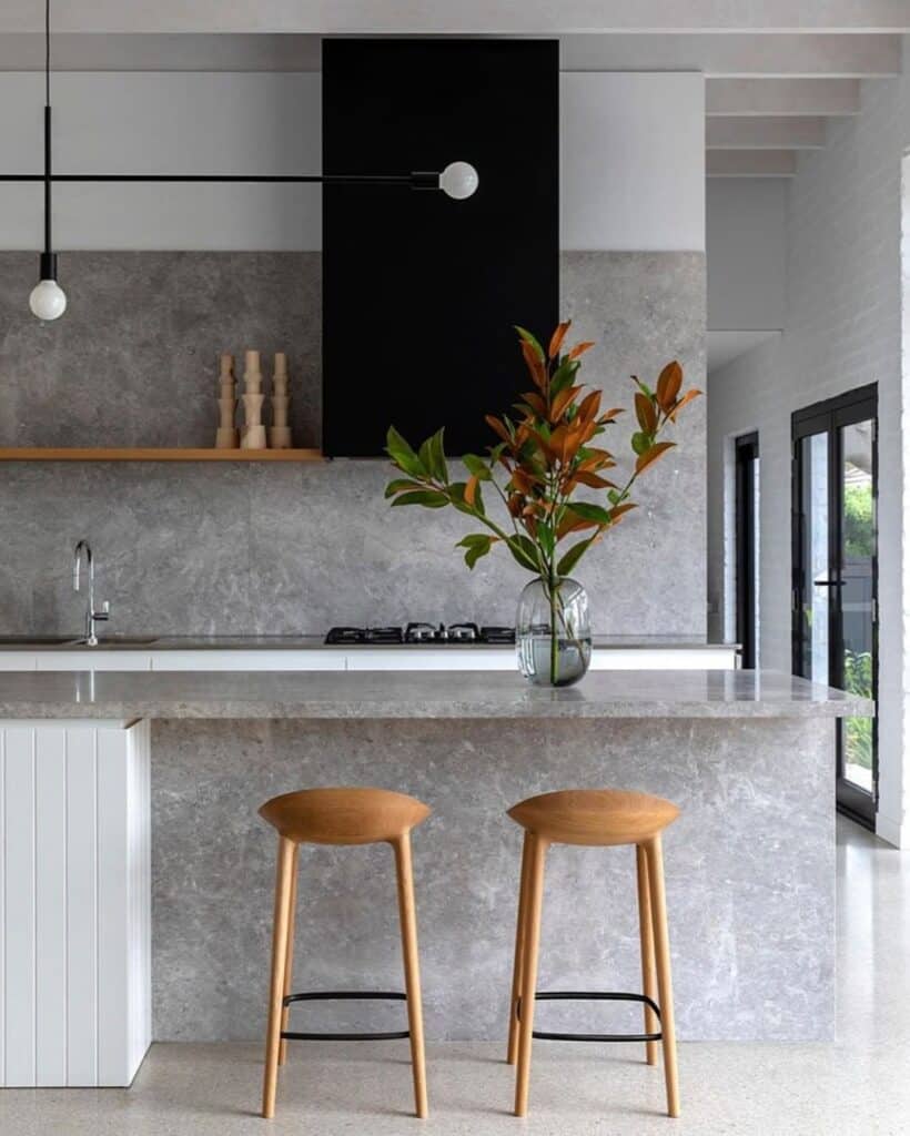 Gray Kitchen Island
