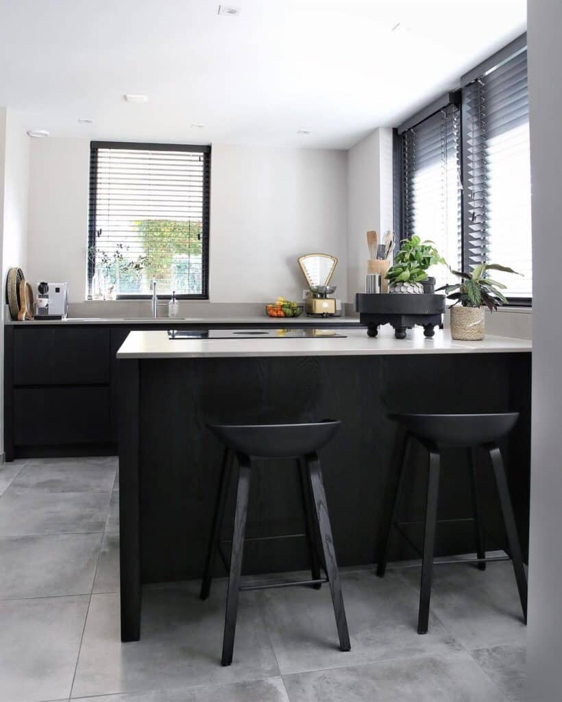 Black Kitchen Island
