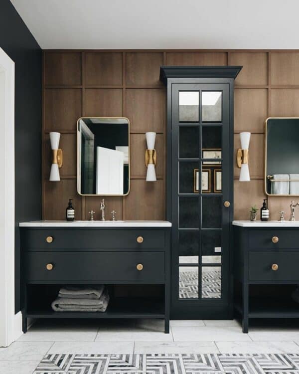30 Black Bathroom Vanity Designs that Will Make a Statement