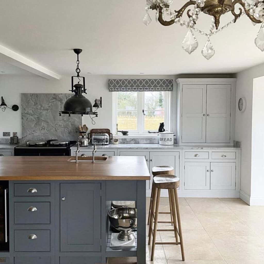 Gray Kitchen Island