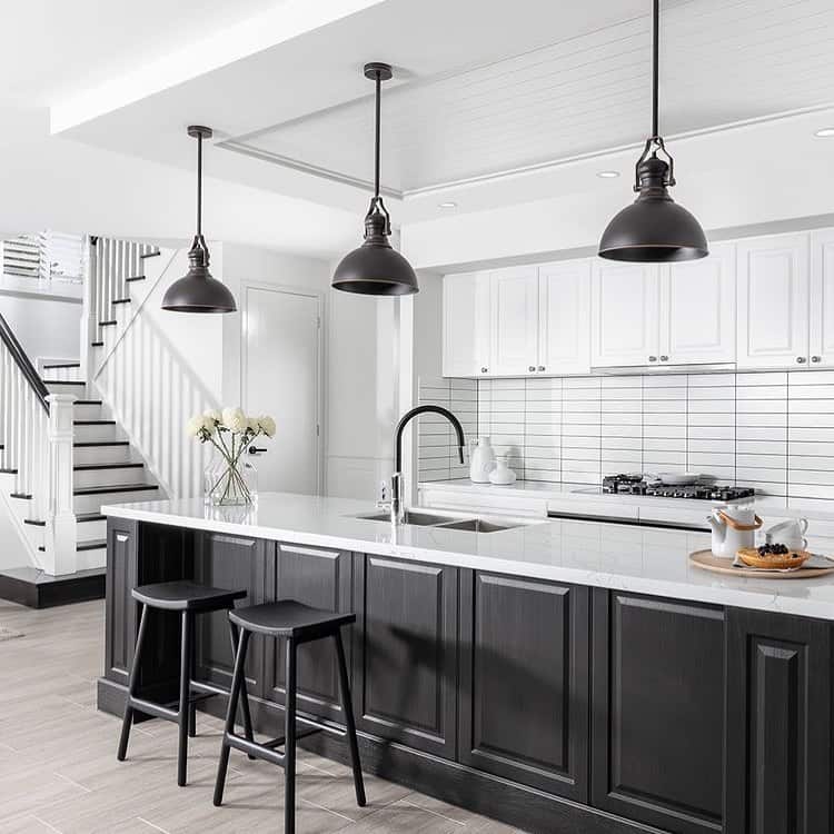Black Kitchen Island