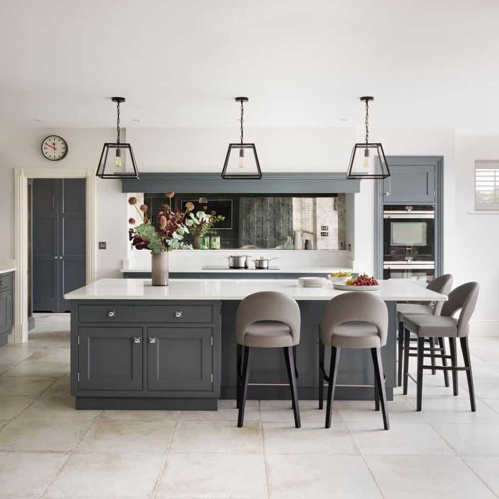 Gray Kitchen Island