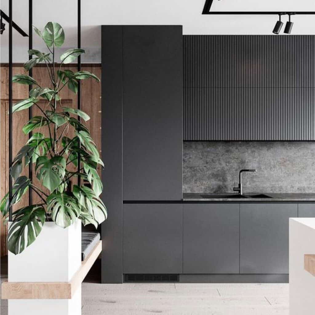 Black Kitchen Backsplash