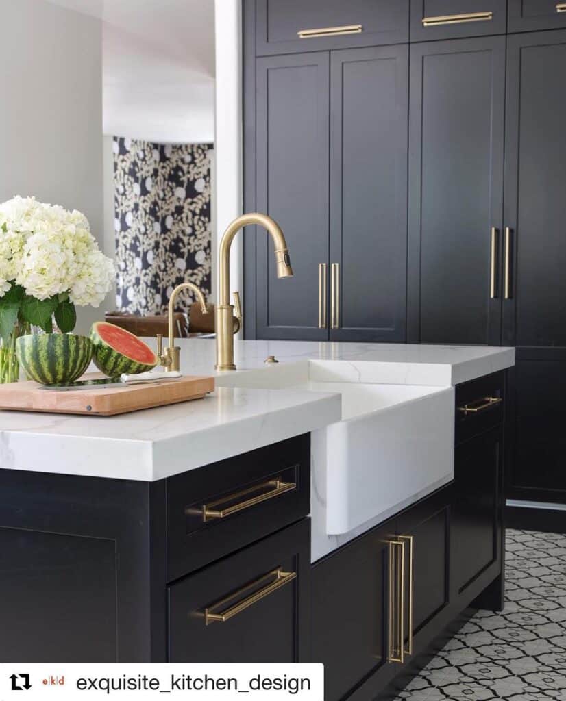 Black Kitchen Island