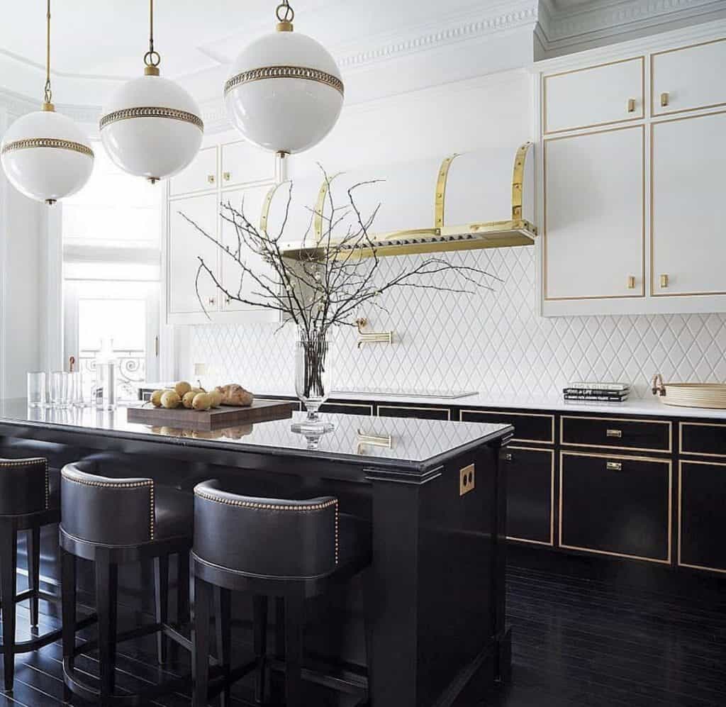 Black Kitchen Island