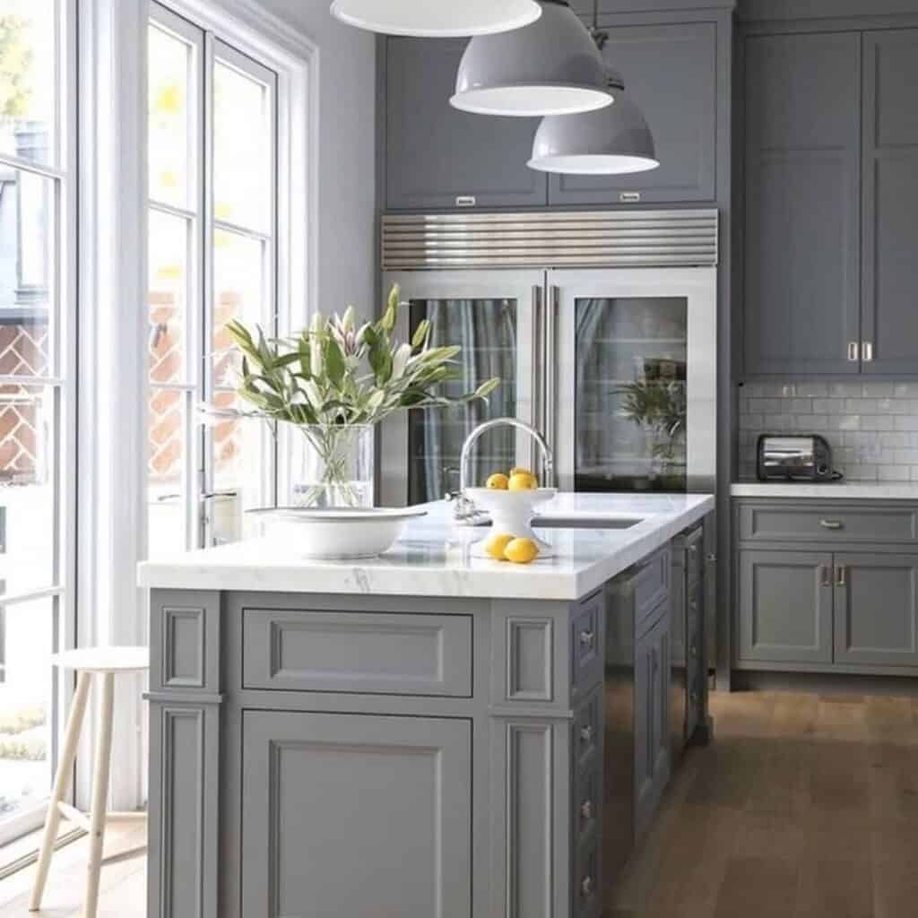 Gray Kitchen Island