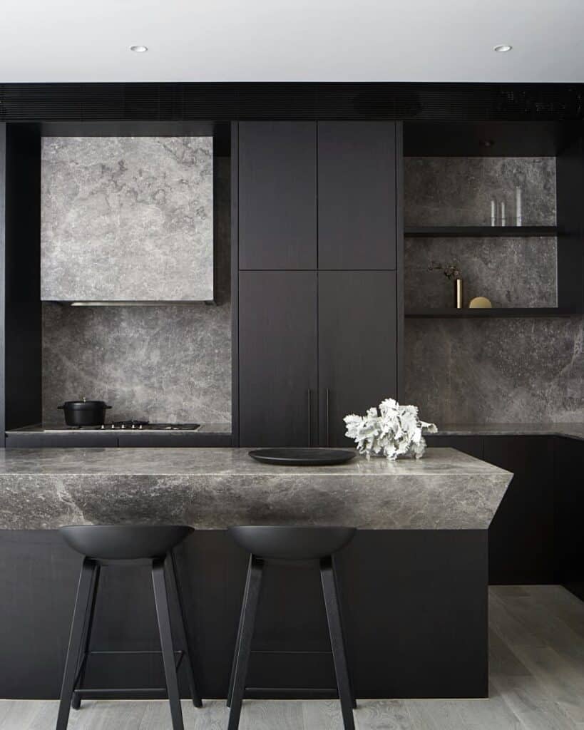 Black Kitchen Island