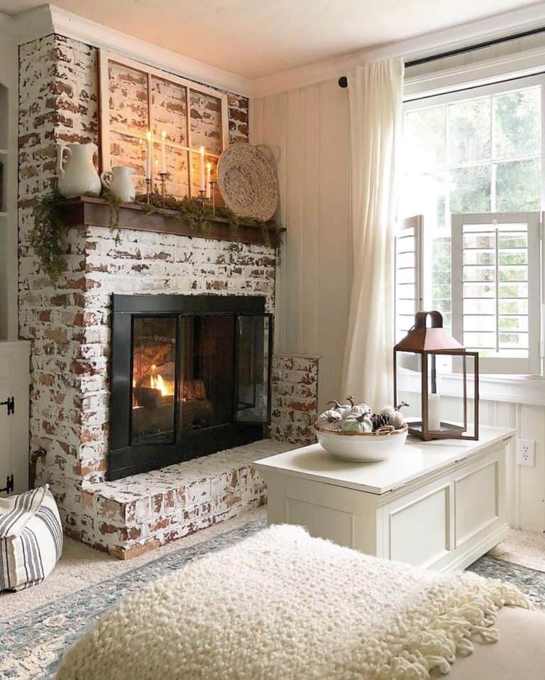 28 White Brick Fireplace Ideas to Update Your Home