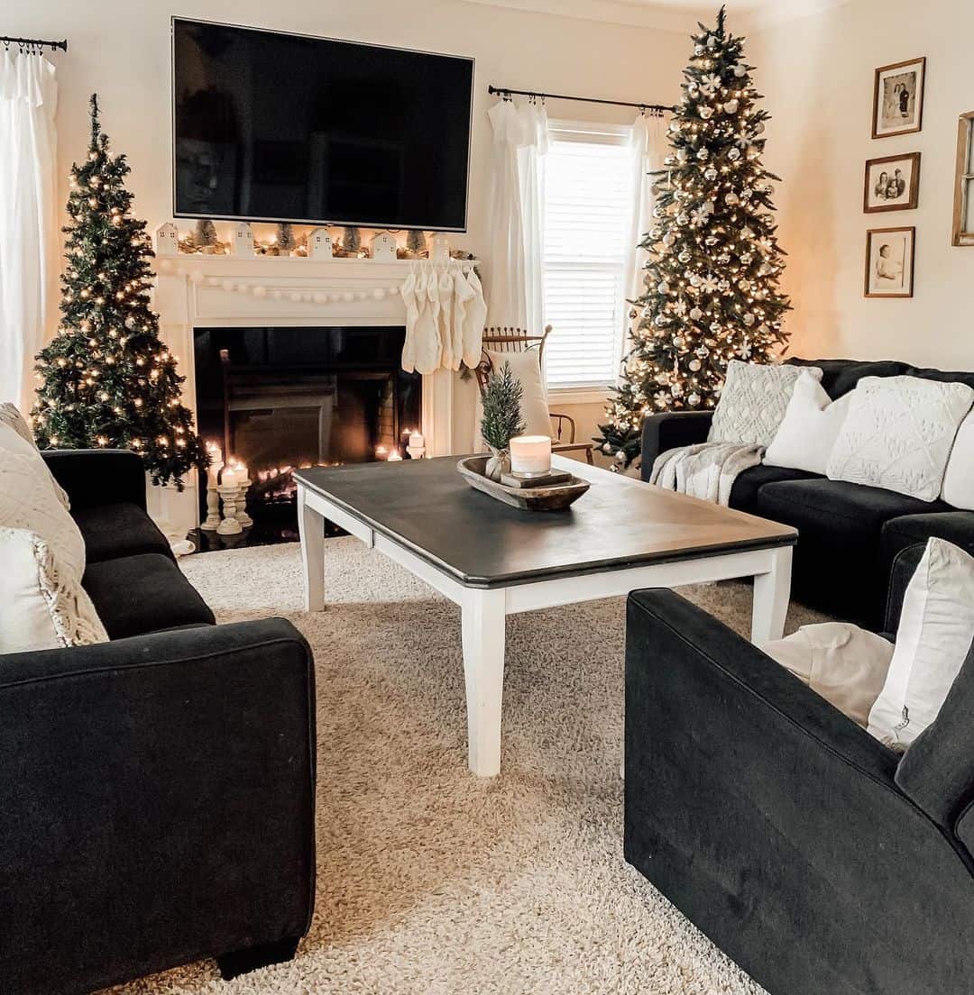18 Decorating Ideas for Two Christmas Trees in Living Room Bursting