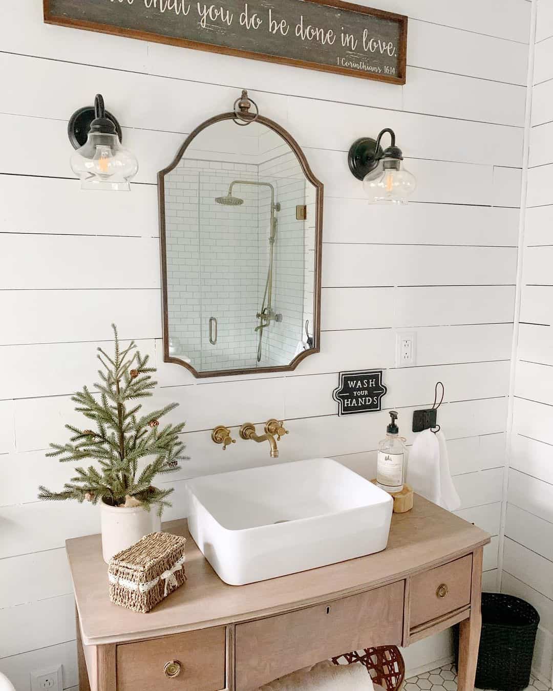 Black Chalkboard Paint on Powder Room Wall - Transitional - Bathroom