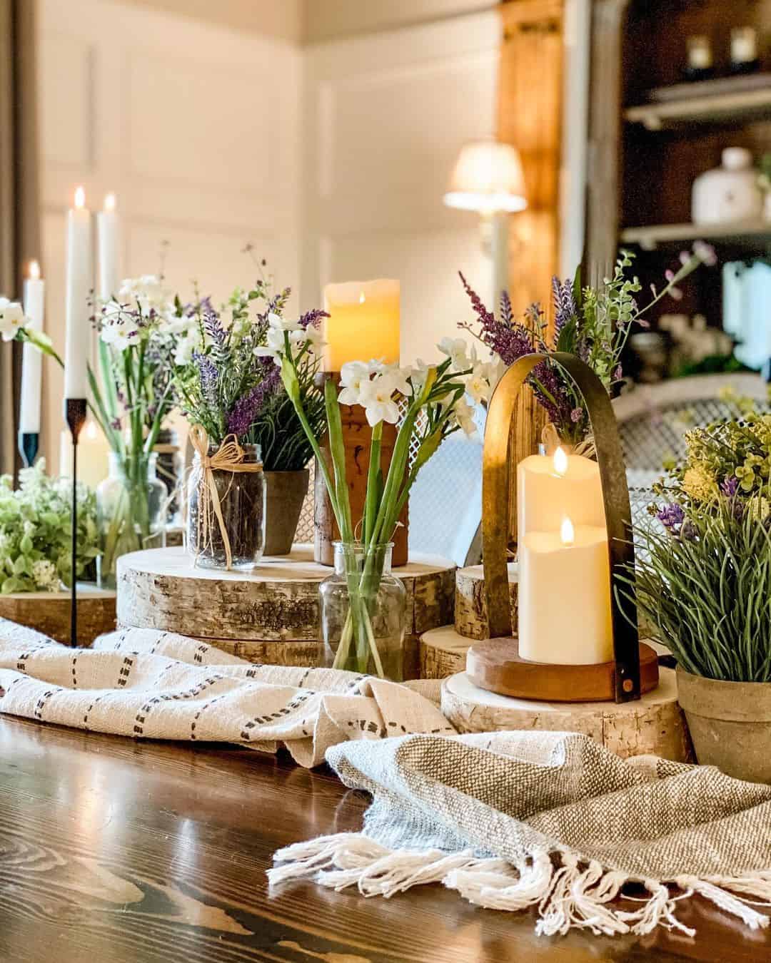 Cabin Tablescape  Black, Yellow, and White Table Decor