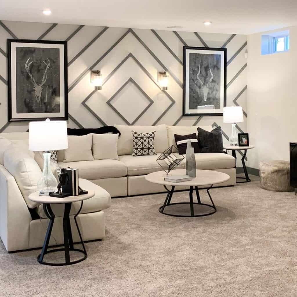 Black and White Accent Walls