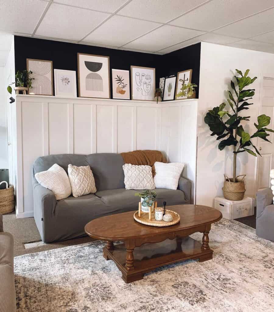 Black and White Accent Walls
