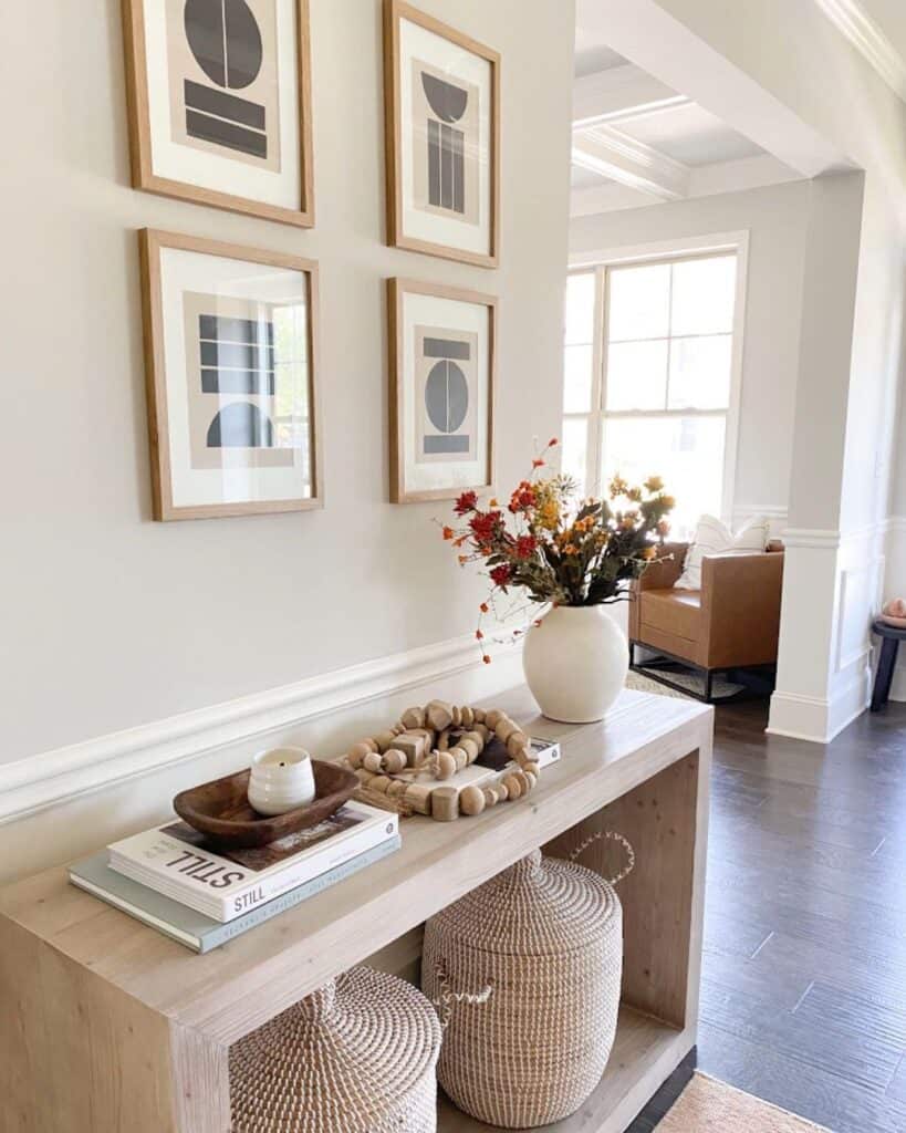 Agreeable Gray Walls with White Wainscoting