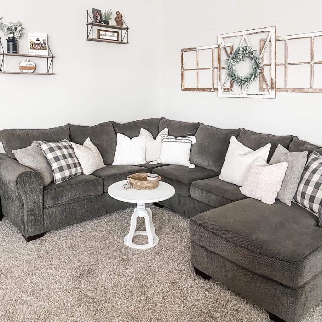 Agreeable Gray Room with Gray Sectional Sofa