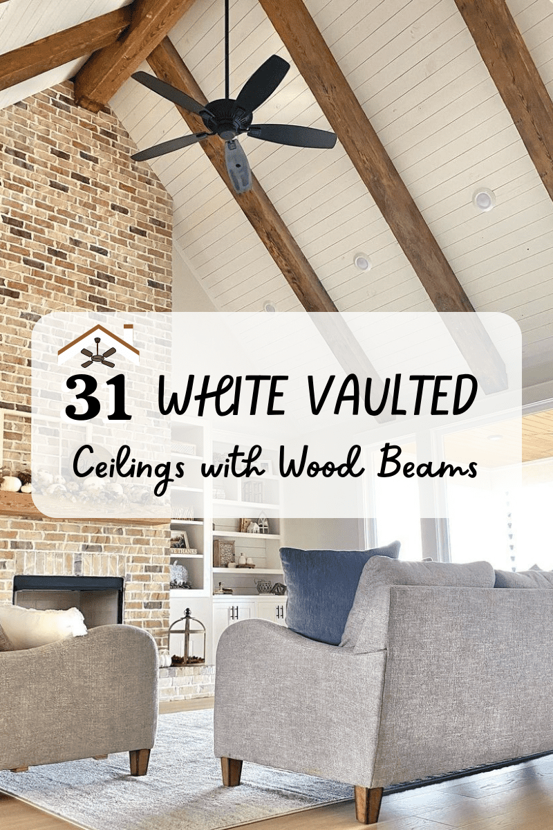 White Wood Ceiling With Stained Beams | Shelly Lighting