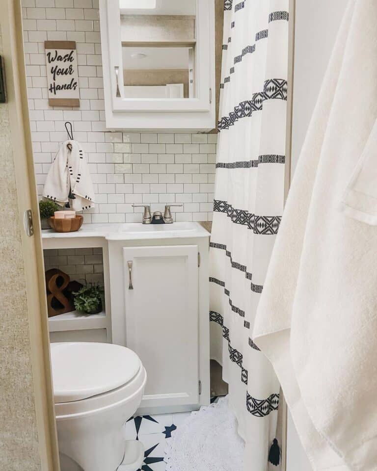 Bathroom with White Medicine Cabinet