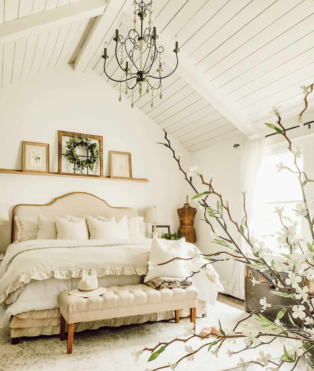 Bedroom with White Shiplap Ceiling Soul & Lane