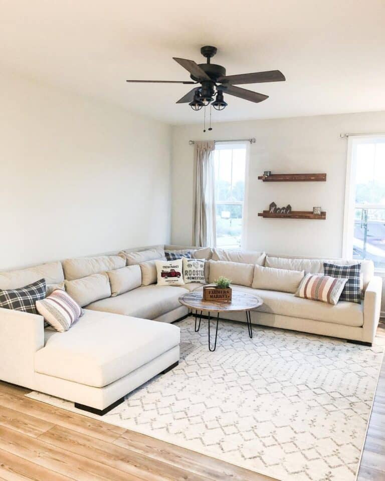 Black Ceiling Fan with Dark Wood Blades