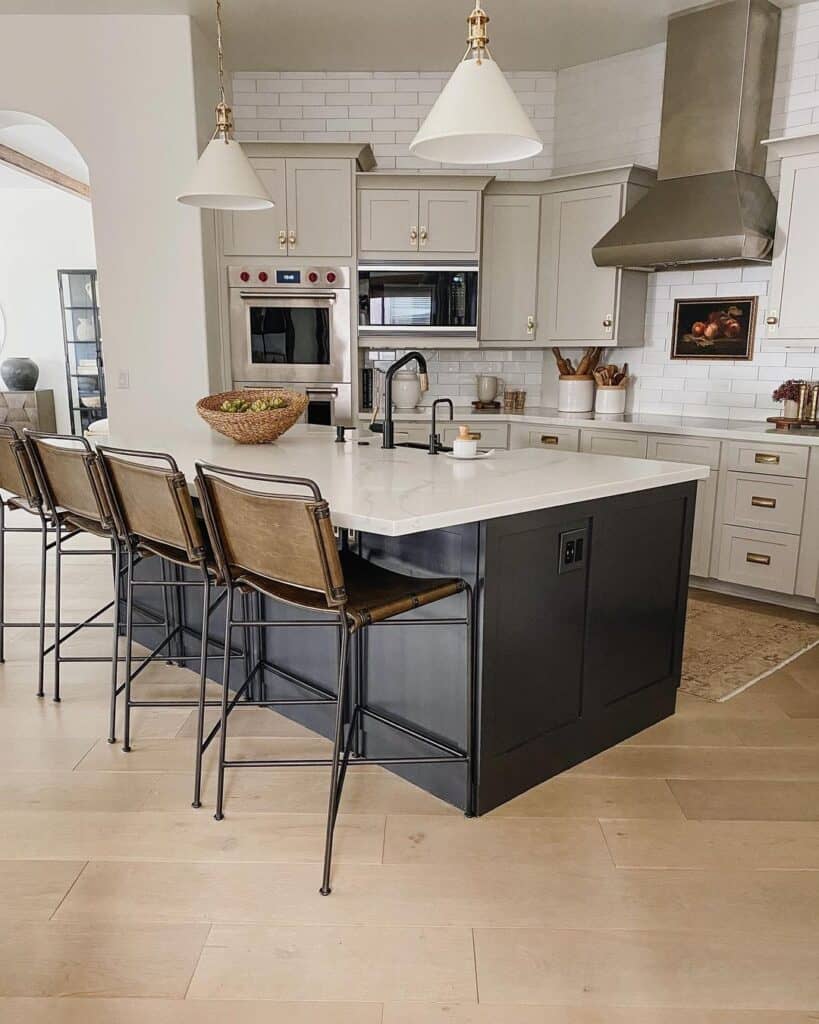 Black Kitchen Island Electrical Outlet