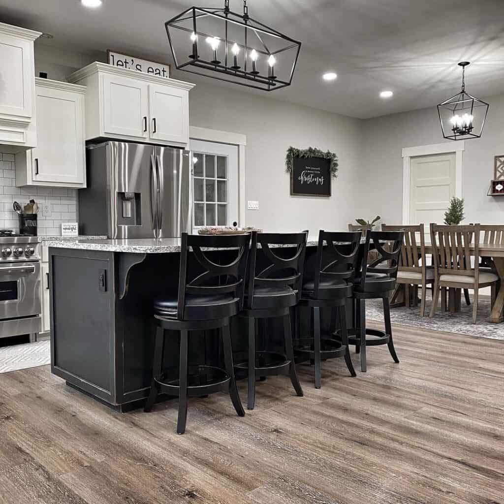 Black Kitchen Island with Black Corbel