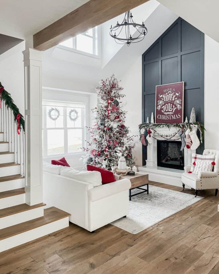Black with White Fireplace