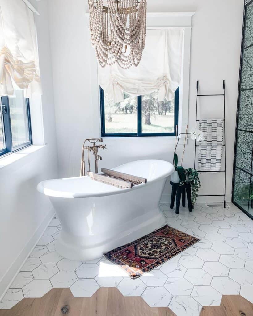 Combined Modern Bathroom Tile Ideas
