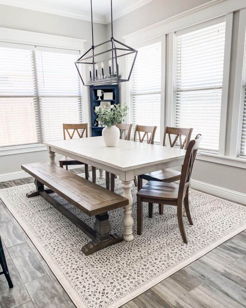 Dining Room with White Antique Dining Table