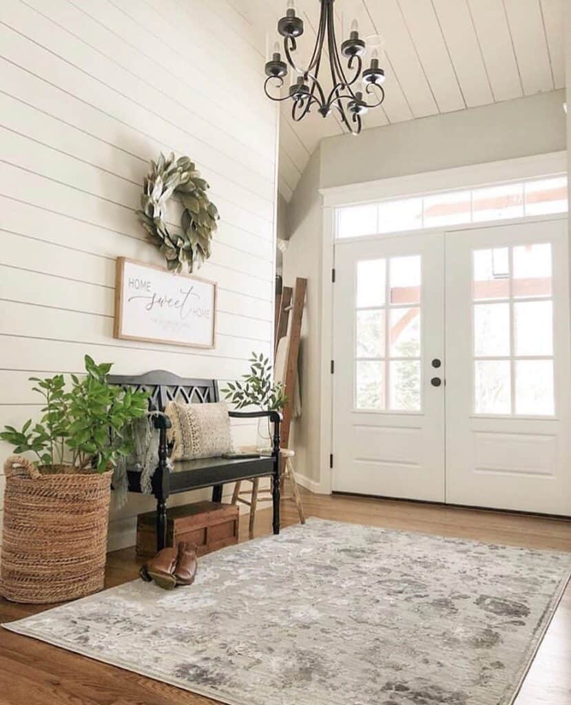 Entryway with White Double Doors