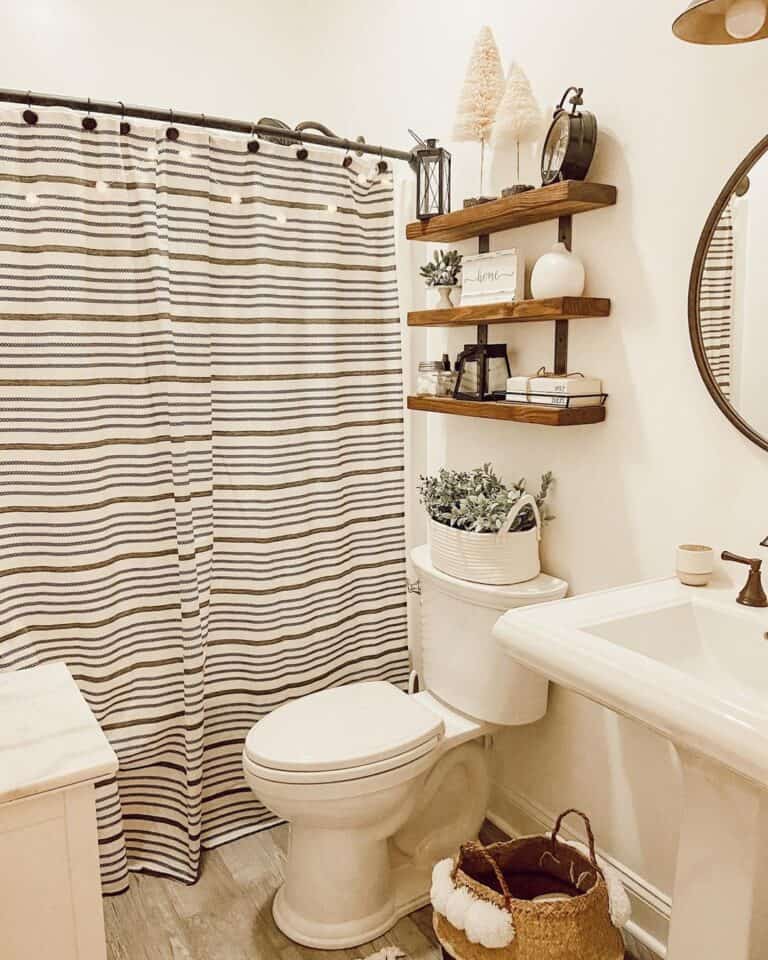 Farmhouse Bathroom with White Toilet