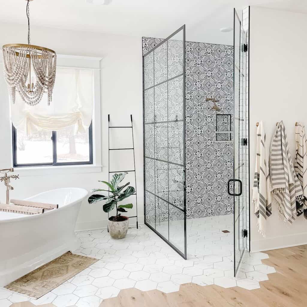 Glass and Black Frame Shower Enclosure