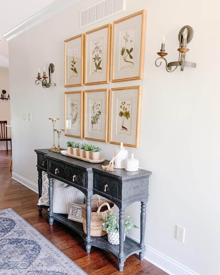 Gold Frames and Vintage Sconces