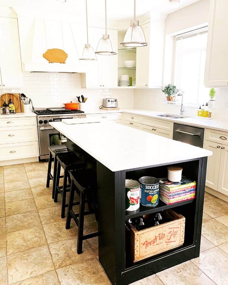 Kitchen Island End Panel with Open Shelving Soul & Lane