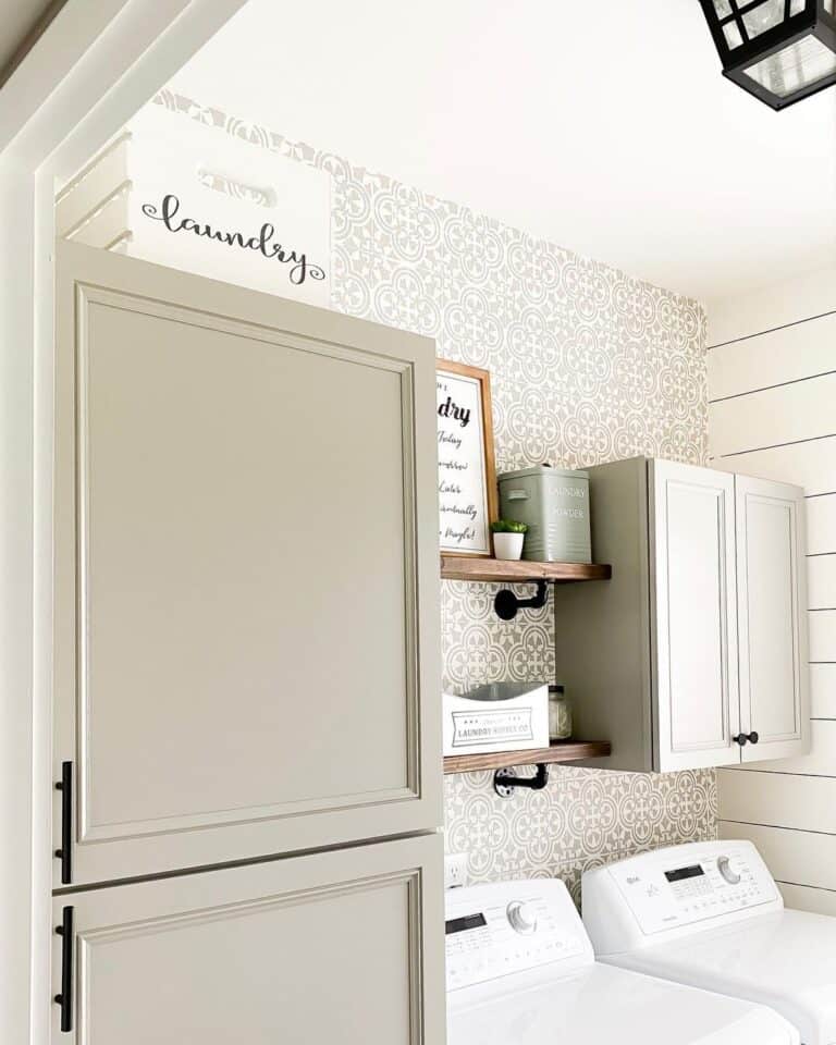 Laundry Room with Gray Cabinets