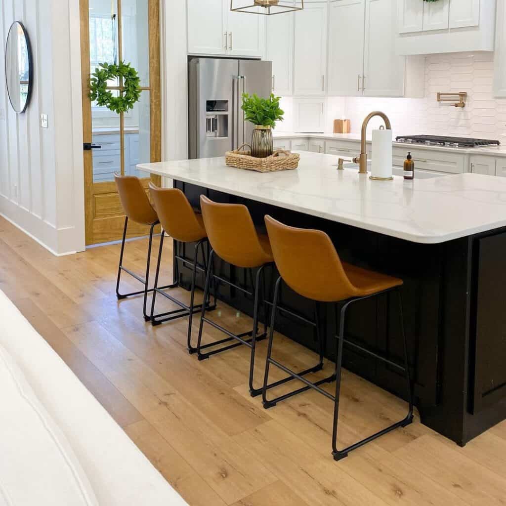Light Brown Leather Kitchen Island Stools Soul & Lane