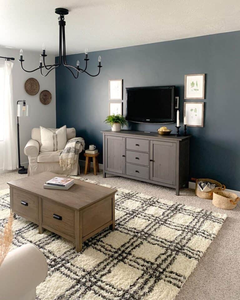 Moody Navy Blue Accent Wall
