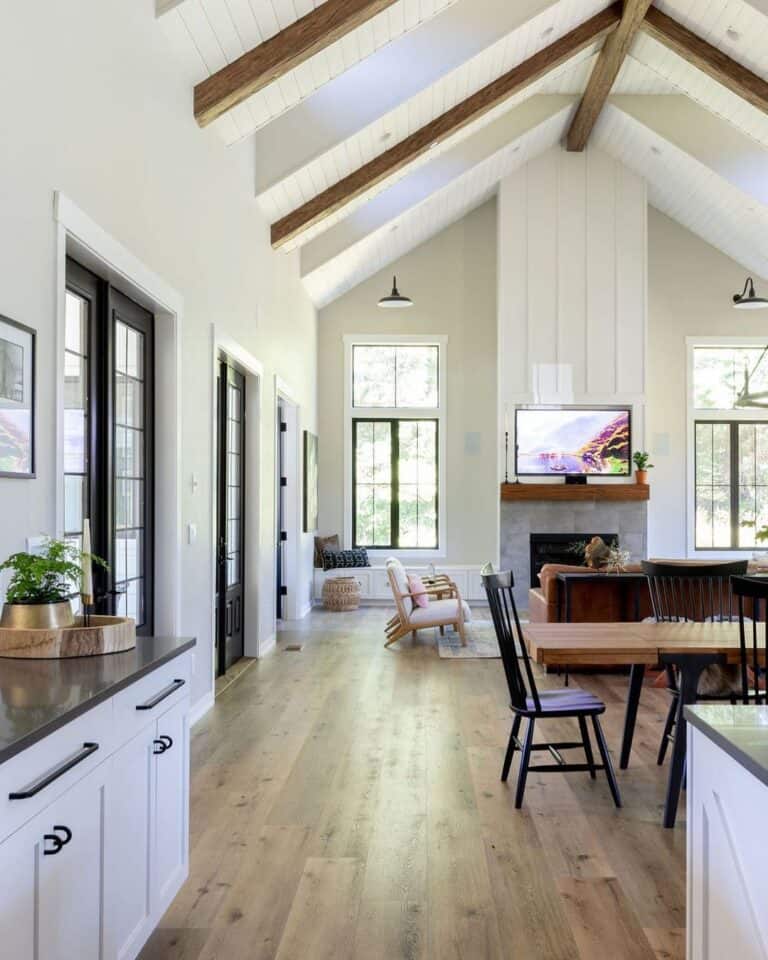 Open Concept Space with Vaulted Ceiling