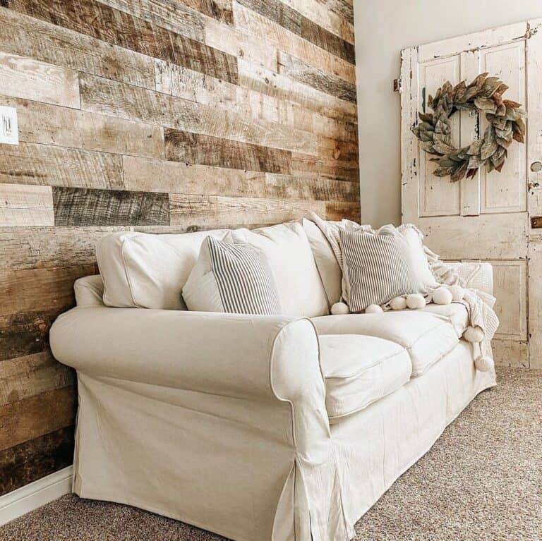 Reclaimed Wood Panel Accent Wall