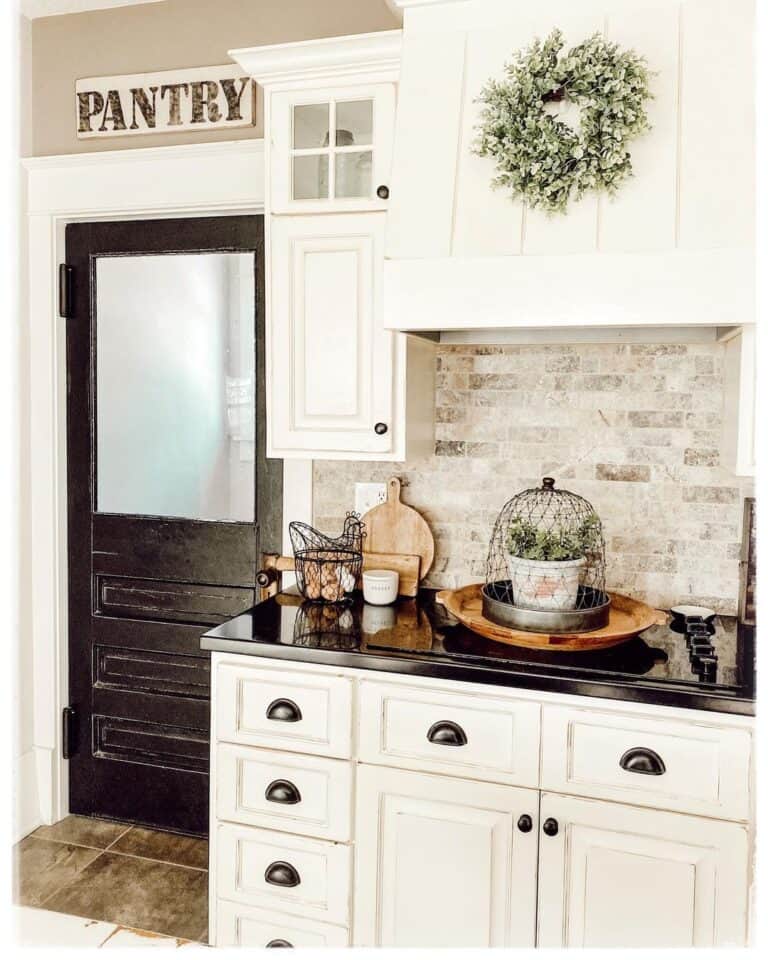 Rustic Black Pantry Door with Window