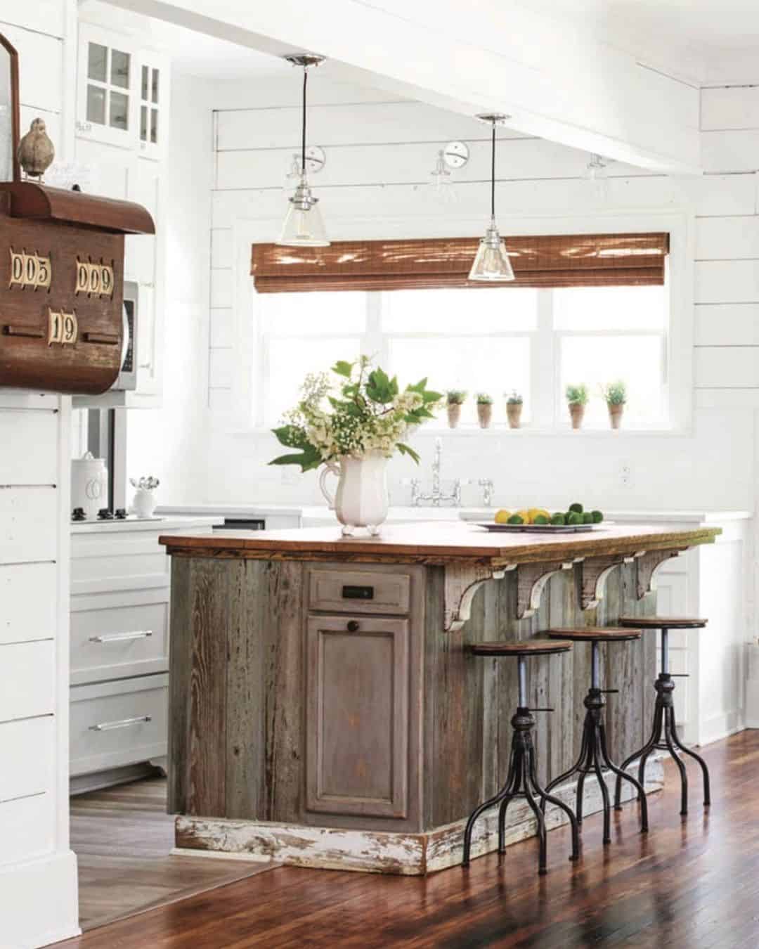 Rustic White Kitchen Island Corbels Soul & Lane