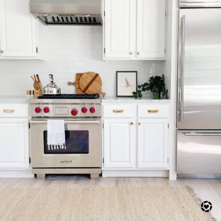 Stainless Steel Gas Range with Red Knobs