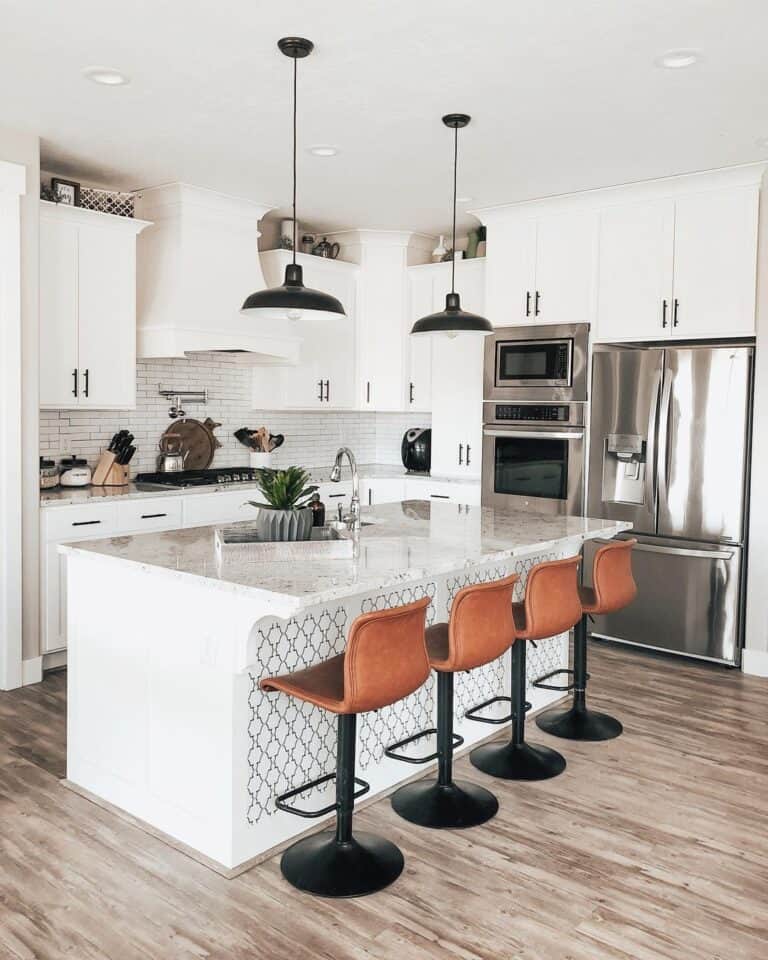 White Board and Batten Kitchen Island End Panel