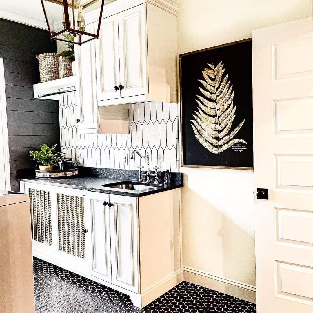 elongated hexagon tile backsplash white