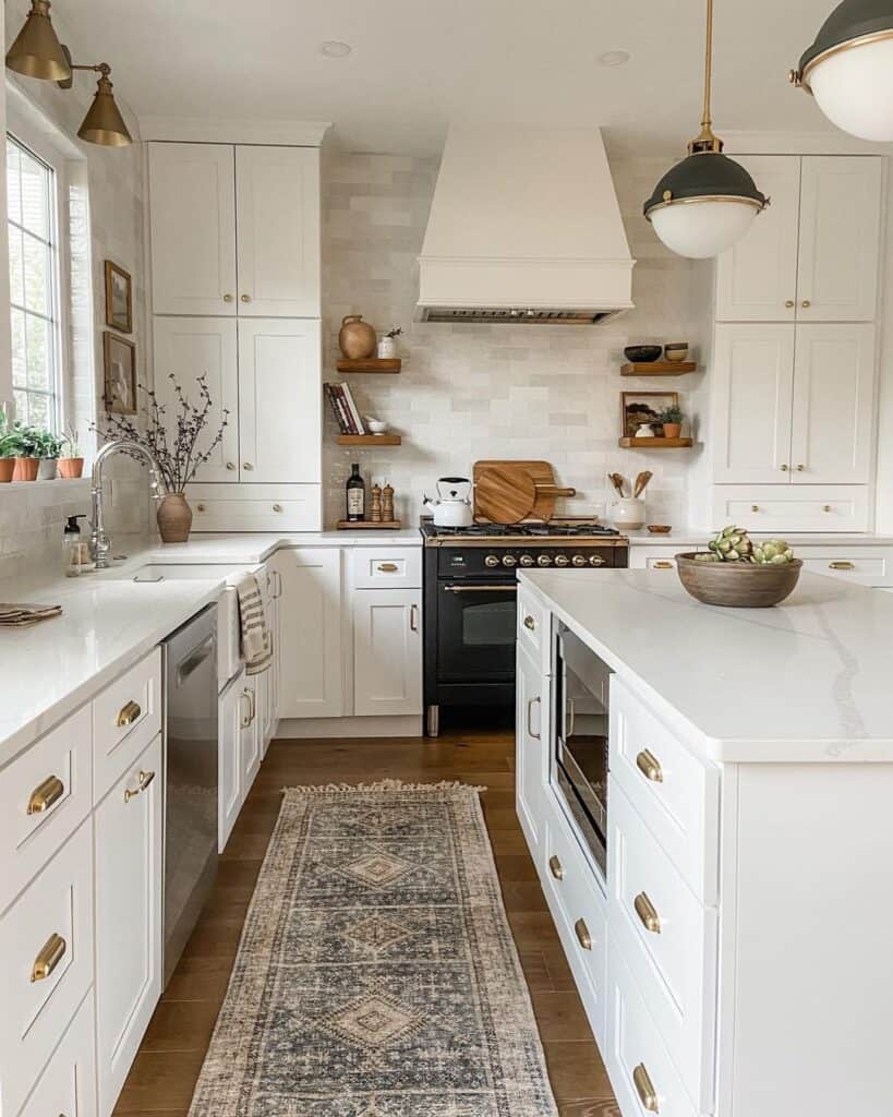 White Kitchen Cabinets with Stainless Appliances