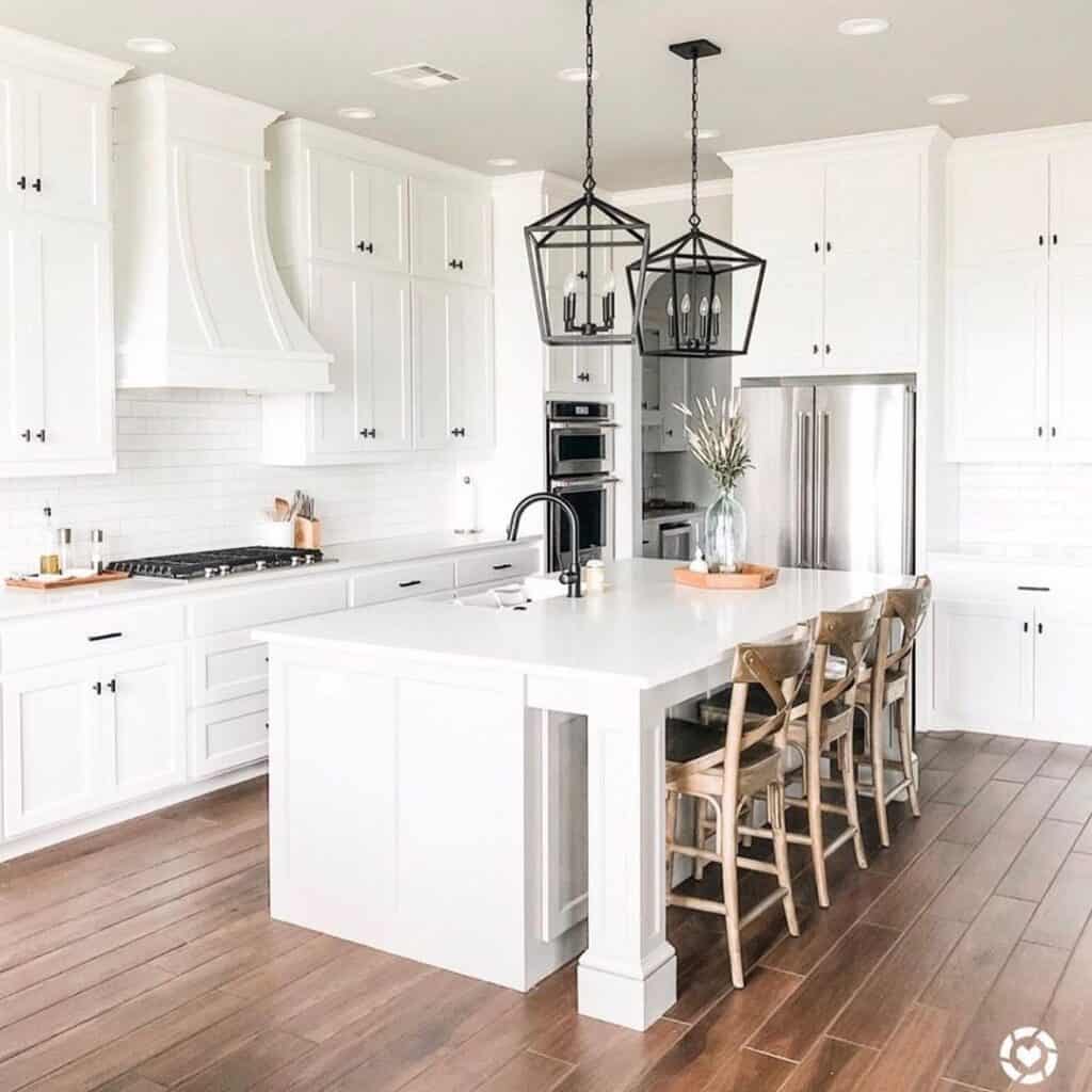 White Kitchen Island End Panel with Molding