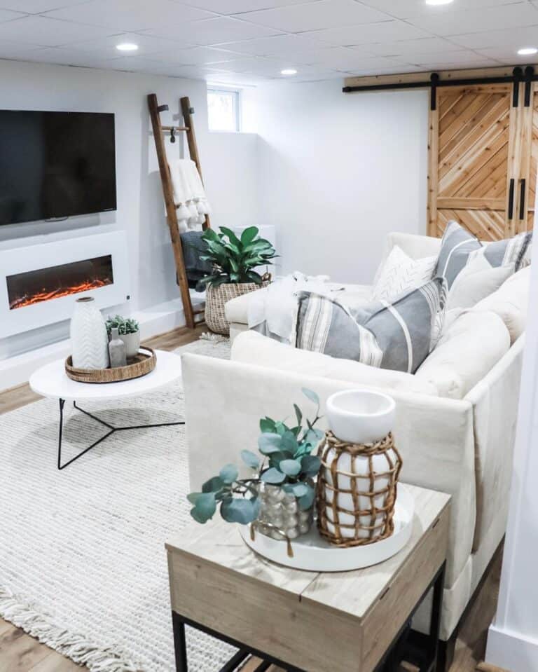 White Wall Mounted Electric Fireplace